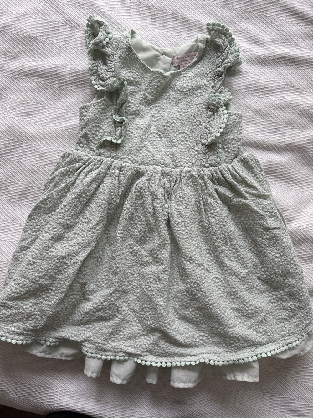 Catherine Malandrino Mint Green Textured Ruffle Dress